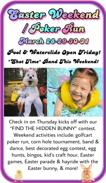 Land-O-Pines seasonal events flyer graphic